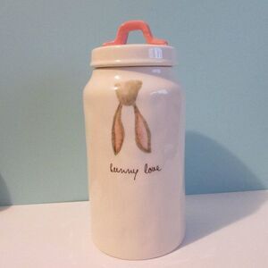 Rae Dunn Bunny Love ceramic jar Easter decor cannister spring country decor